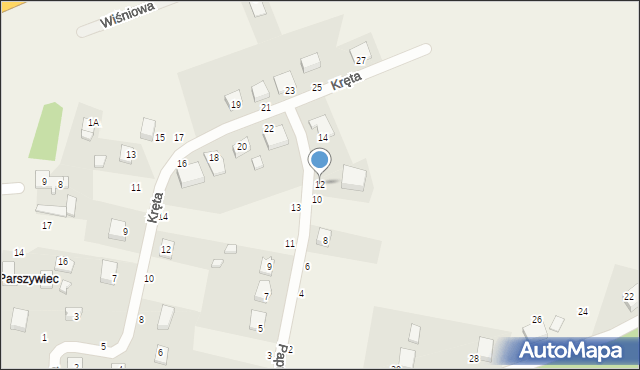Lisów, Paprotna, 12, mapa Lisów