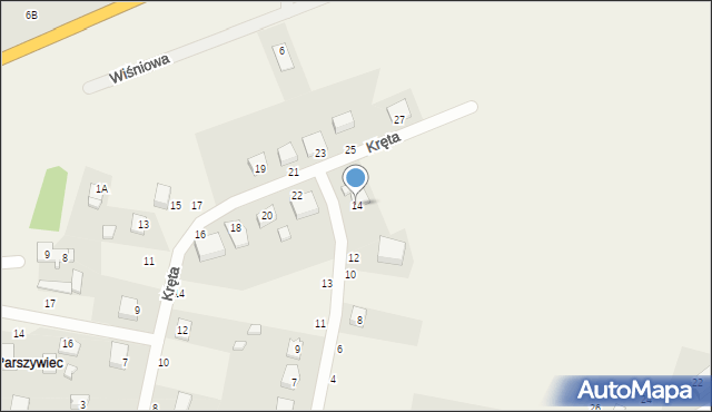 Lisów, Paprotna, 14, mapa Lisów