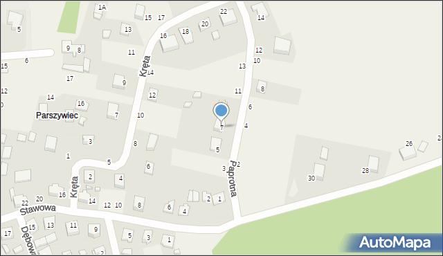 Lisów, Paprotna, 7, mapa Lisów