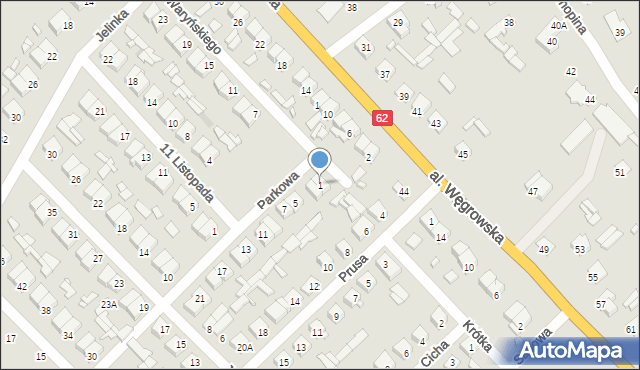 Łochów, Parkowa, 1, mapa Łochów