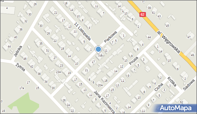 Łochów, Parkowa, 15, mapa Łochów