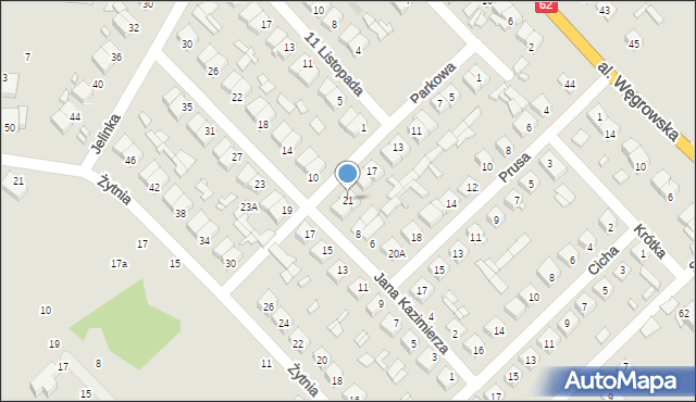 Łochów, Parkowa, 21, mapa Łochów