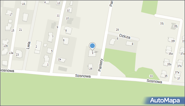 Łochowo, Pantery, 1, mapa Łochowo