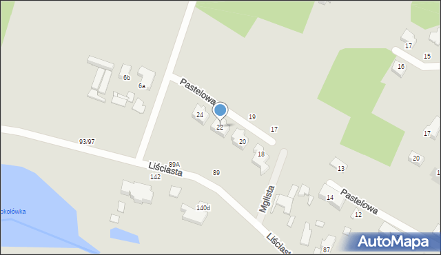 Łódź, Pastelowa, 22, mapa Łodzi