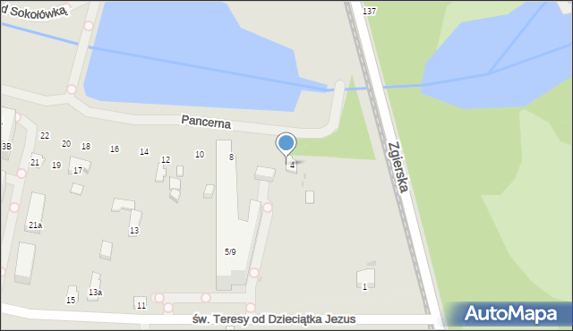 Łódź, Pancerna, 6, mapa Łodzi