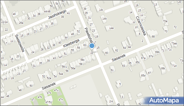 Łódź, Pawilońska, 12, mapa Łodzi