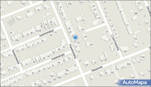 Łódź, Pawilońska, 25, mapa Łodzi