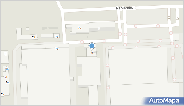 Łódź, Papiernicza, 5, mapa Łodzi