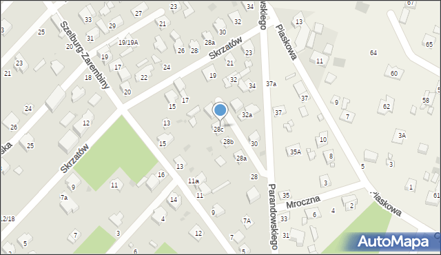 Łódź, Parandowskiego Jana, 28d, mapa Łodzi