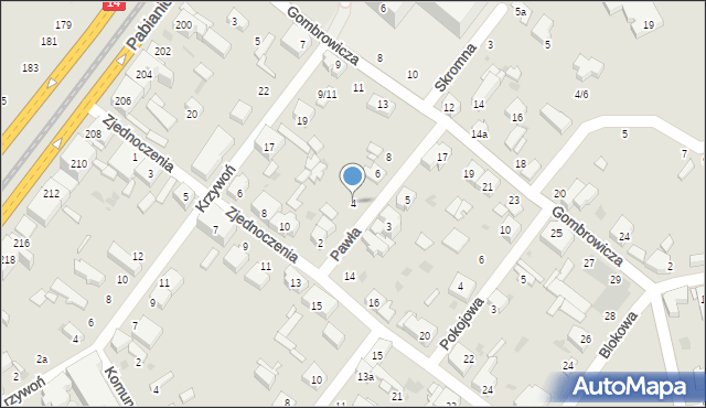 Łódź, Pawła, 4, mapa Łodzi