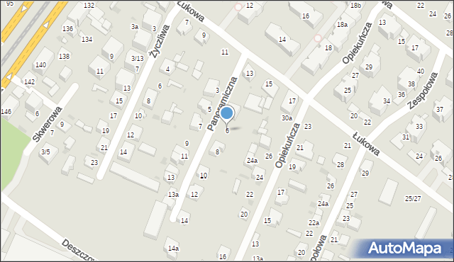 Łódź, Panoramiczna, 6, mapa Łodzi