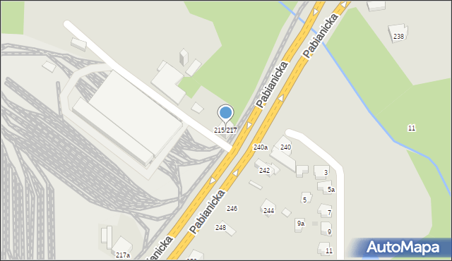 Łódź, Pabianicka, 215/217, mapa Łodzi