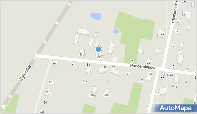 Łódź, Pancerniaków, 29, mapa Łodzi