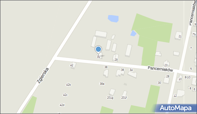 Łódź, Pancerniaków, 31, mapa Łodzi