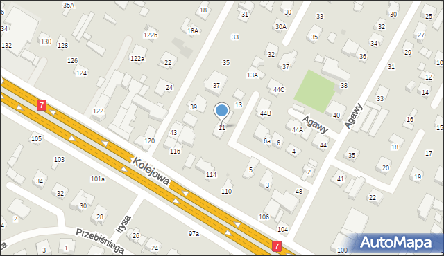 Łomianki, Palmowa, 11, mapa Łomianki