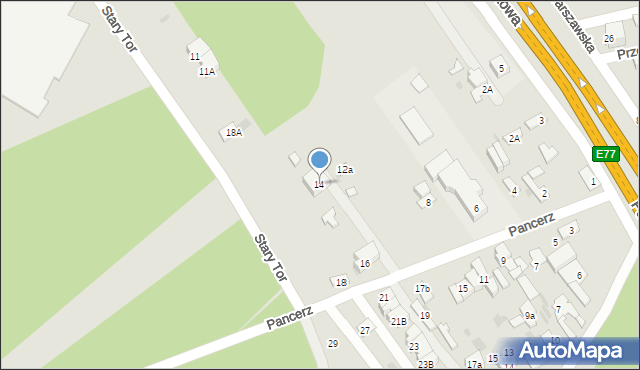 Łomianki, Pancerz, 14, mapa Łomianki