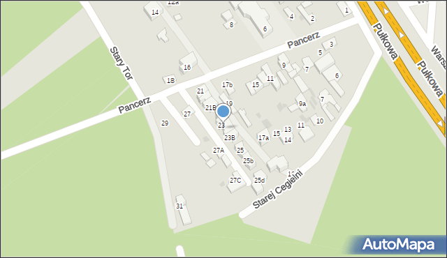 Łomianki, Pancerz, 23A, mapa Łomianki