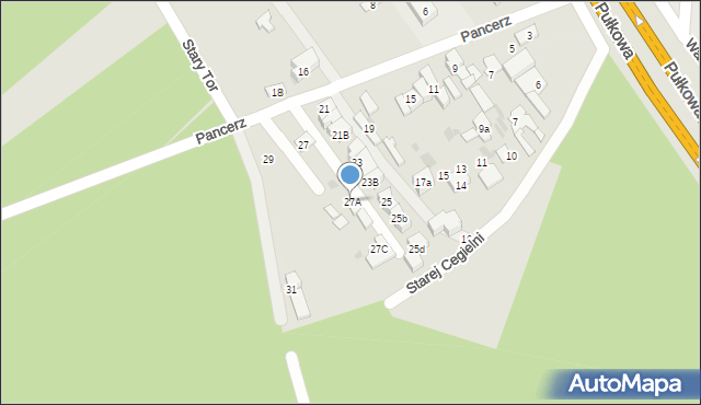 Łomianki, Pancerz, 27A, mapa Łomianki