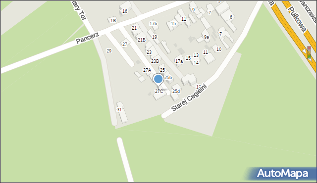 Łomianki, Pancerz, 27C, mapa Łomianki