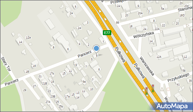 Łomianki, Pancerz, 3, mapa Łomianki