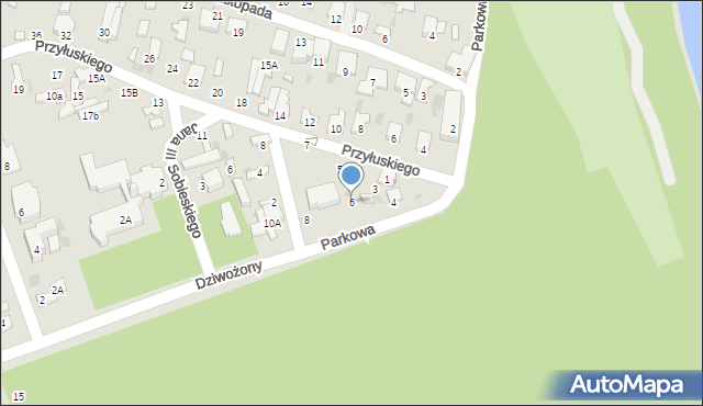 Łomianki, Parkowa, 6, mapa Łomianki