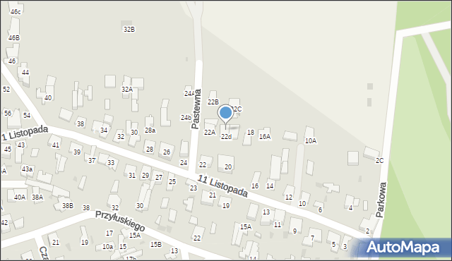 Łomianki, Pastewna, 22d, mapa Łomianki