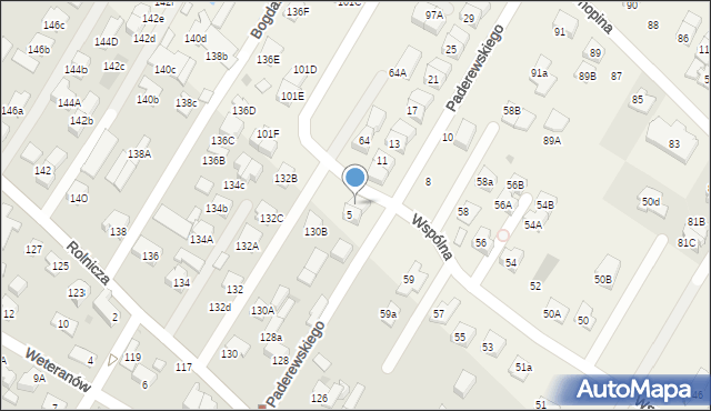 Łomianki Dolne, Paderewskiego Ignacego Jana, 7, mapa Łomianki Dolne