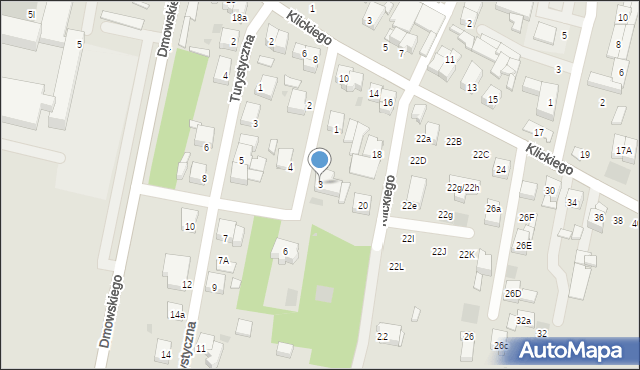 Łowicz, Pałacowa, 3, mapa Łowicza