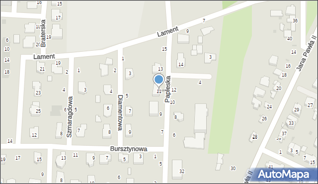 Łowicz, Papieska, 11, mapa Łowicza