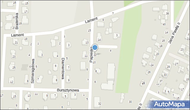 Łowicz, Papieska, 12, mapa Łowicza