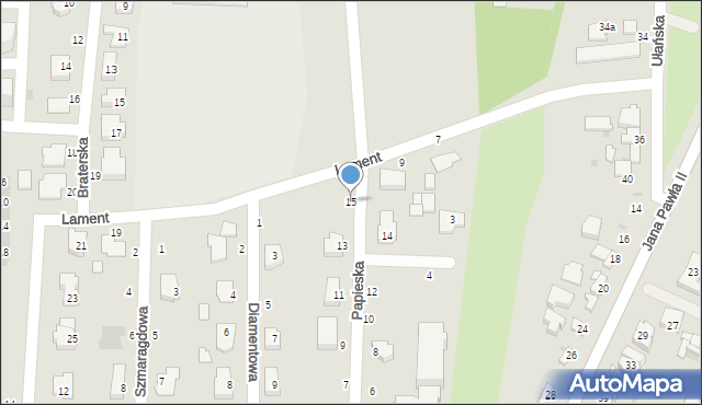 Łowicz, Papieska, 15, mapa Łowicza