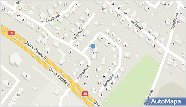 Lubań, Pastelowa, 4, mapa Lubań