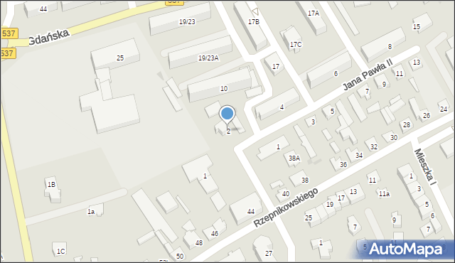 Lubawa, Papieża Jana Pawła II, 2, mapa Lubawa