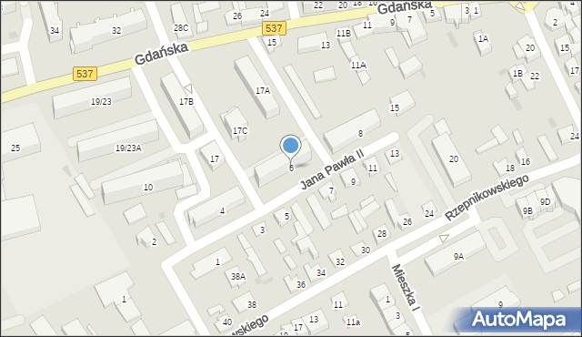 Lubawa, Papieża Jana Pawła II, 6, mapa Lubawa