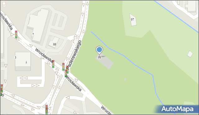 Lubin, Paderewskiego Ignacego Jana, 99, mapa Lubin