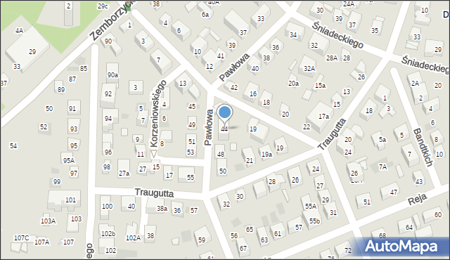 Lublin, Pawłowa Iwana, 44a, mapa Lublina