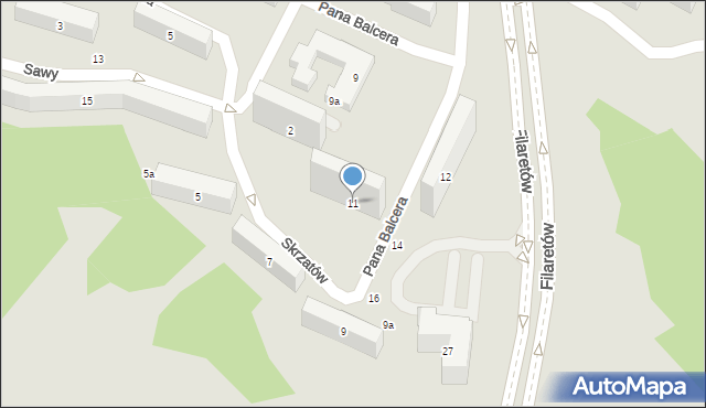 Lublin, Pana Balcera, 11, mapa Lublina