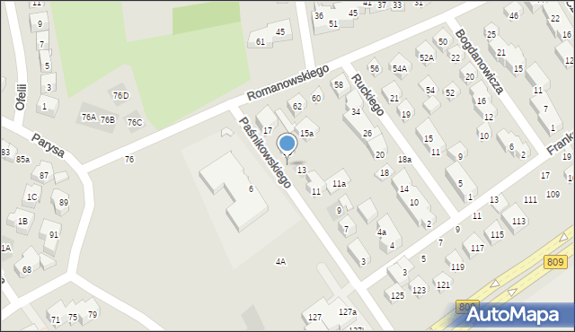 Lublin, Paśnikowskiego Baltazara, 15b, mapa Lublina