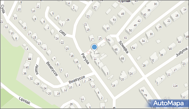 Lublin, Parysa, 11-13, mapa Lublina