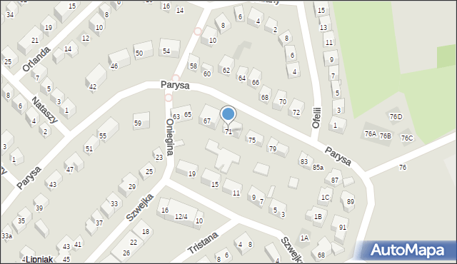 Lublin, Parysa, 71, mapa Lublina