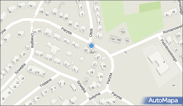 Lublin, Parysa, 85a, mapa Lublina