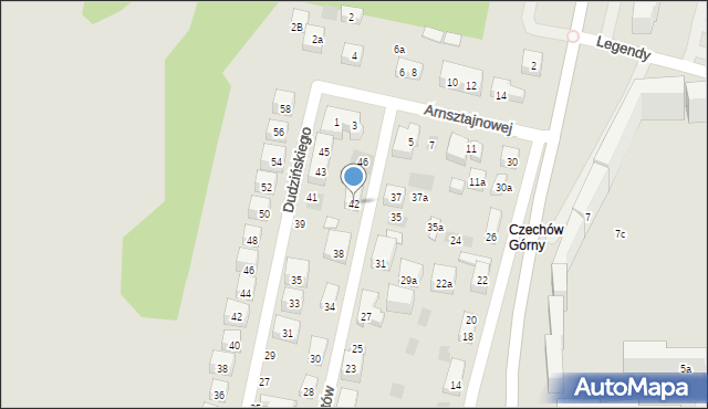 Lublin, Partyzantów, 42, mapa Lublina