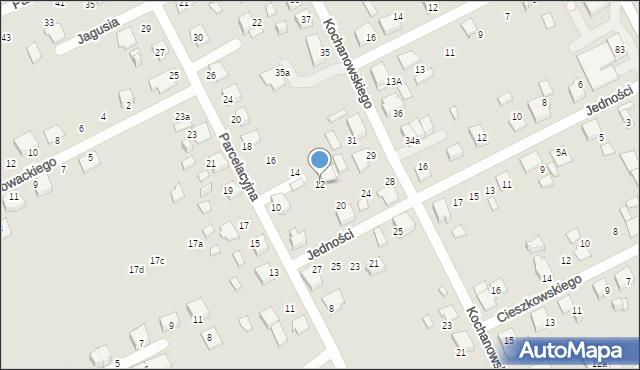 Lubliniec, Parcelacyjna, 12, mapa Lubliniec