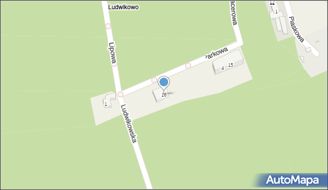 Ludwikowo, Parkowa, 16, mapa Ludwikowo