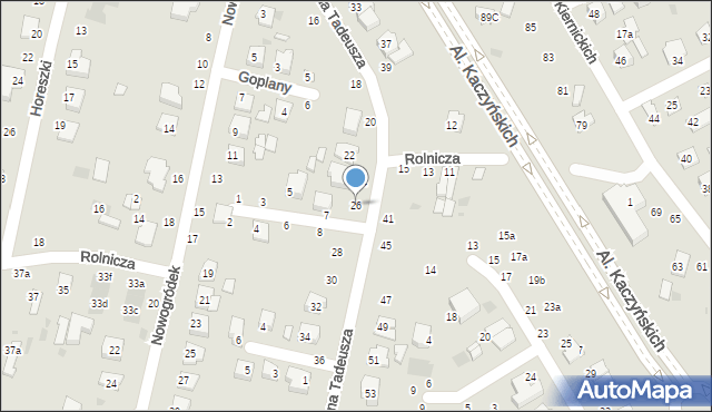 Łuków, Pana Tadeusza, 26, mapa Łuków