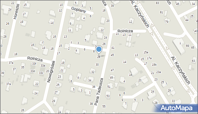 Łuków, Pana Tadeusza, 28, mapa Łuków