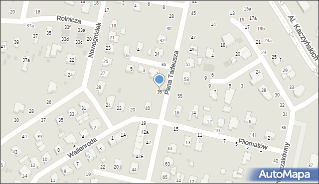 Łuków, Pana Tadeusza, 38, mapa Łuków