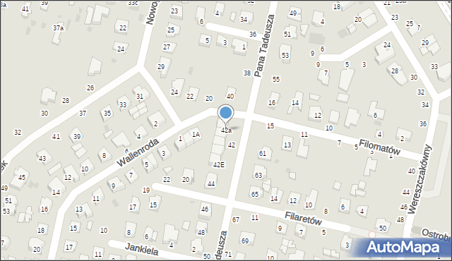 Łuków, Pana Tadeusza, 42a, mapa Łuków