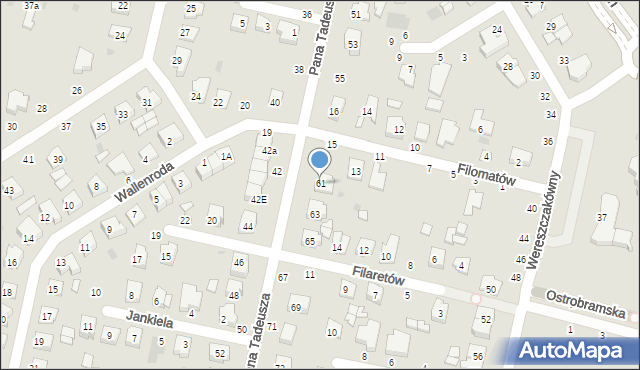 Łuków, Pana Tadeusza, 61, mapa Łuków