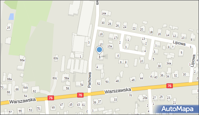 Łuków, Parkowa, 6, mapa Łuków